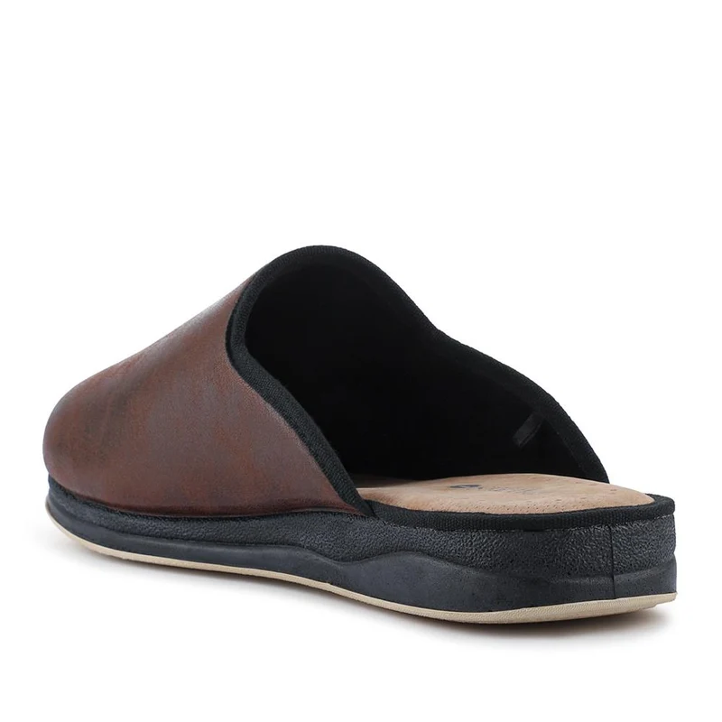 Wide Fit Supportive Mule Slippers - QING42028 / 328 280 - Brown