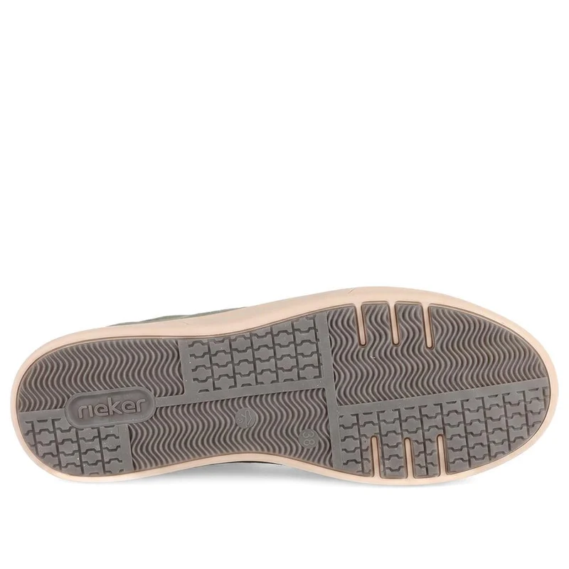 Rieker Leather Zip & Lace Platform Trainers - RKR43539 / 328 768 - Green