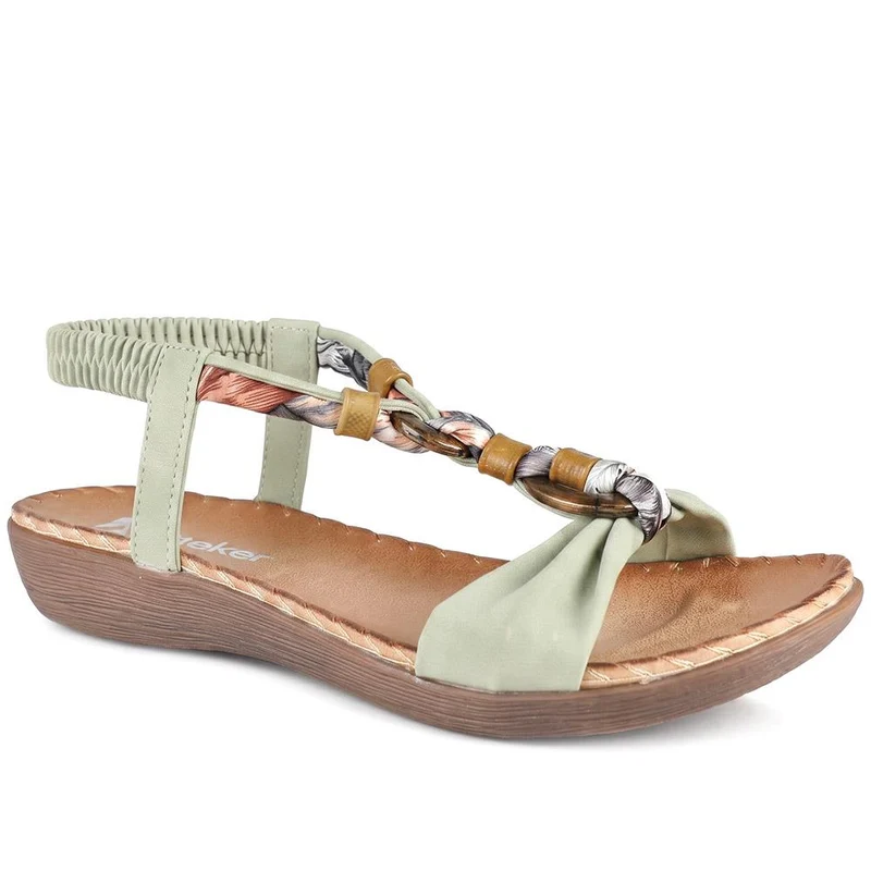 Rieker Braided Elastic Fit Sandals - RKR43075 / 330 557