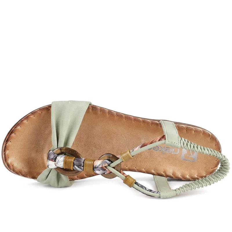 Rieker Braided Elastic Fit Sandals - RKR43075 / 330 557 - Natural