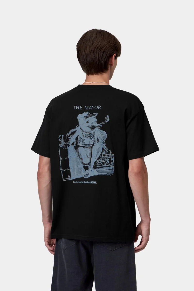 Carhartt WIP Herren-T-Shirt mit Wahlaufdruck | Schwarz