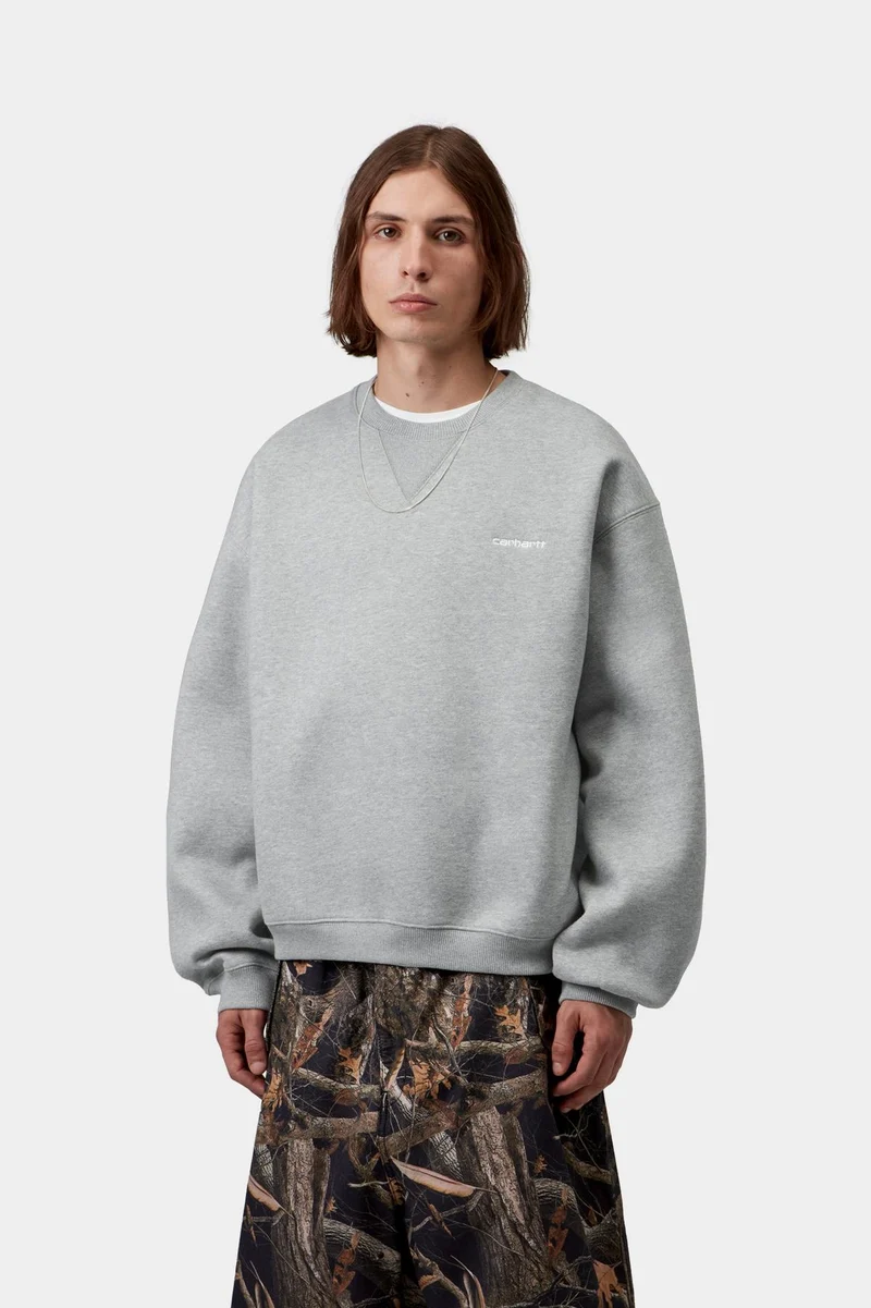 Carhartt WIP Ebbert Herren-Sweatshirt | Grau meliert Weiß