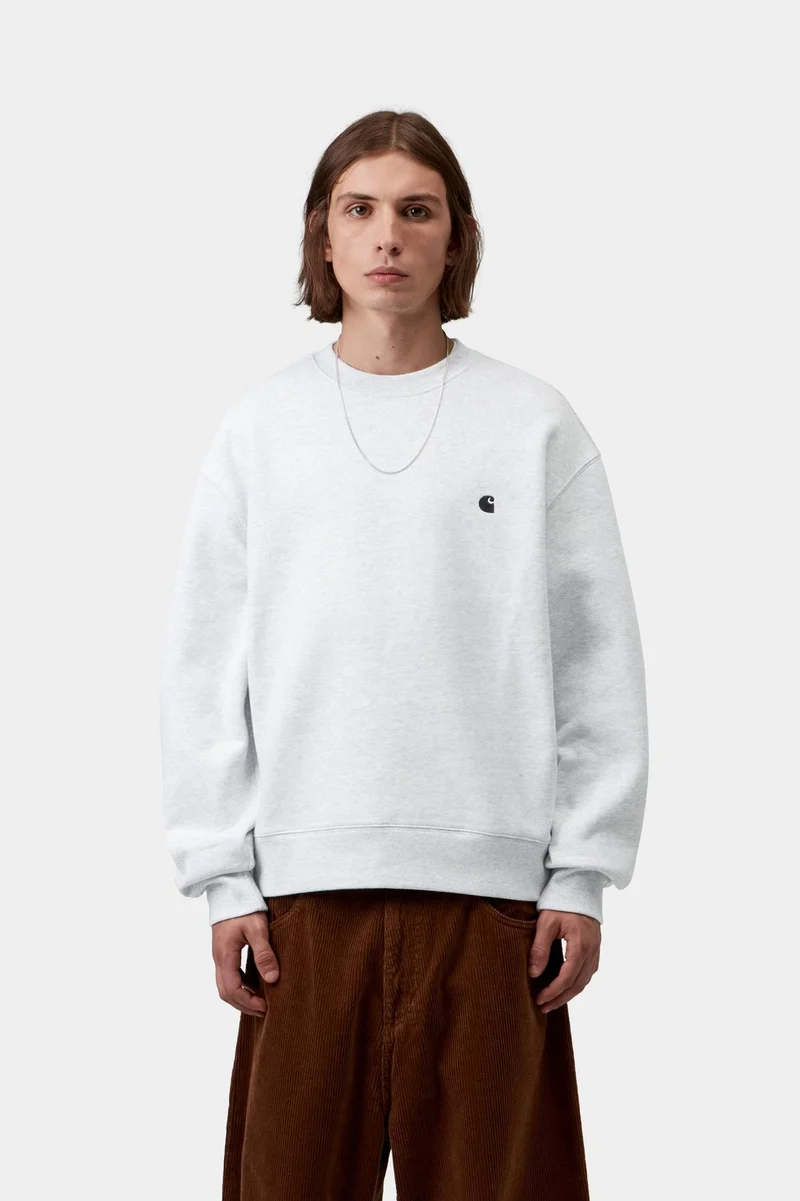 Carhartt WIP Mack Herren-Sweatshirt | Aschgrau meliert Schwarz