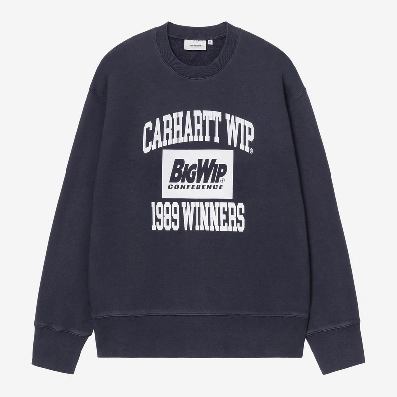 Carhartt WIP Herren-Sweatshirt „Sieger 1989“ | Dunkelblau, Heavy Stone Wash