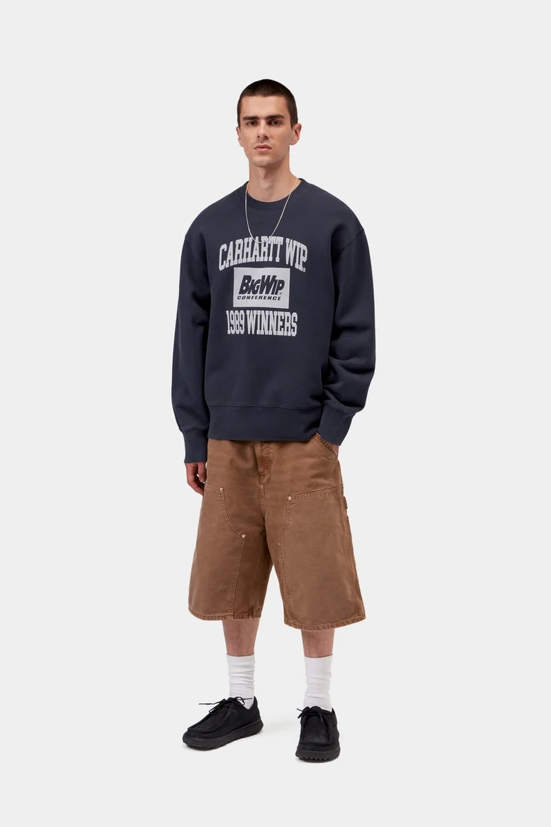 Carhartt WIP Herren-Sweatshirt „Sieger 1989“ | Dunkelblau, Heavy Stone Wash