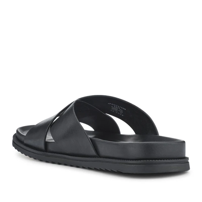 Strappy Leather Slides - JFOOT41009 / 327 467 - Black