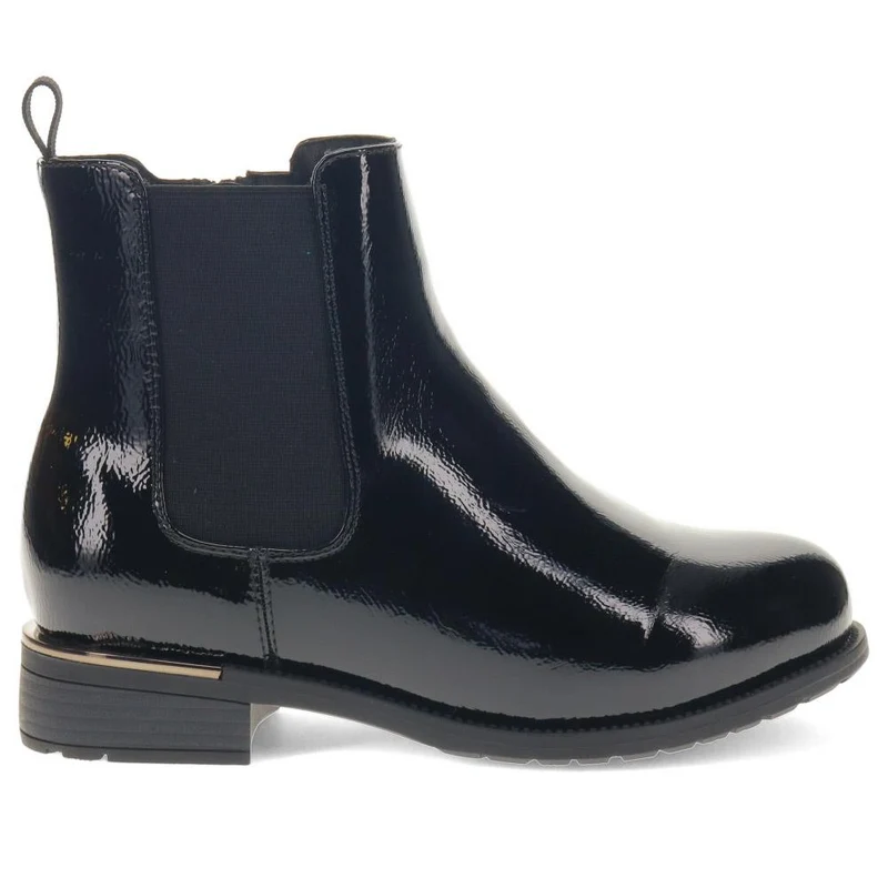 EasyFit Block-Heel Ankle Boots - CARELLA / 326 122 - Black Patent