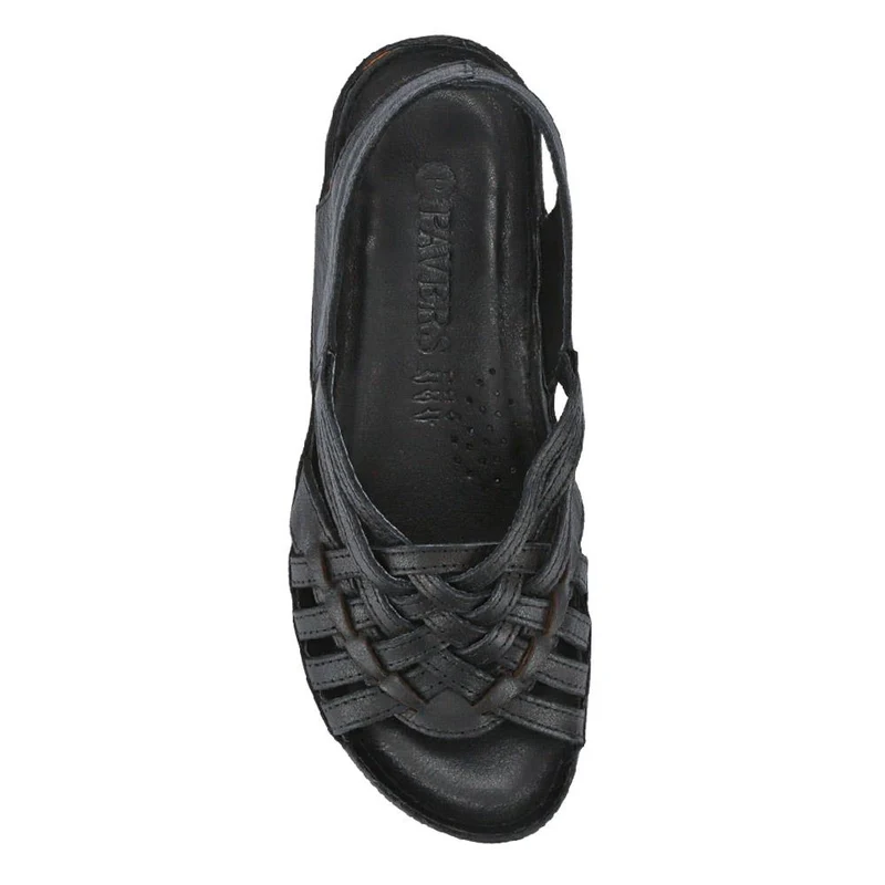 Soft Leather Slip-On Sandals - KARY39009 / 325 512 - Black