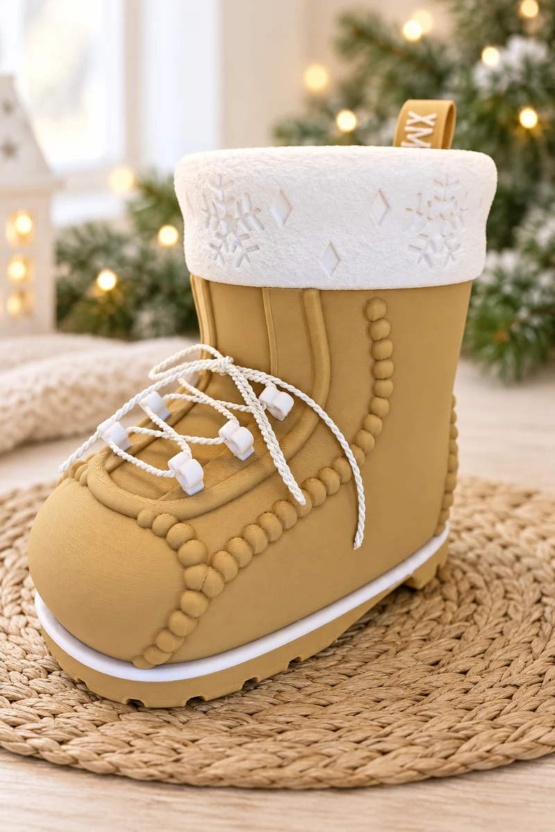 Liebevoller Nikolausstiefel – winterliche Deko & Geschenkidee (16 × 15 × 9 cm)