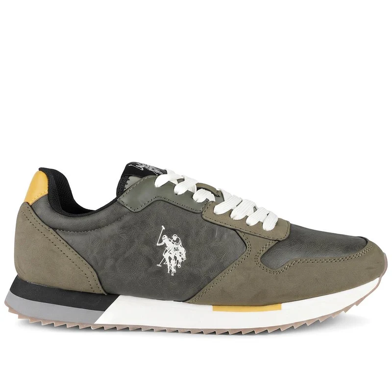 US POLO ASSN Cushioned Sole Lace Up Trainers - USPOL43008 / 330 393 - Olive