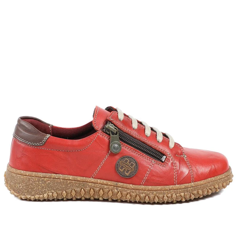 Loretta Leather Trainers - HAK38023 / 324 496 - Red