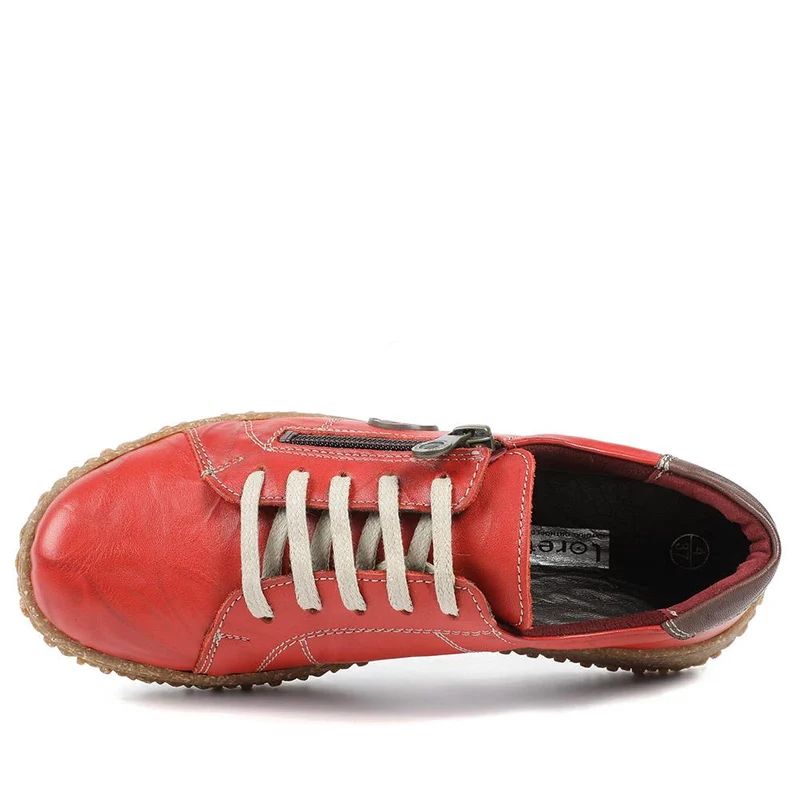 Loretta Leather Trainers - HAK38023 / 324 496 - Red