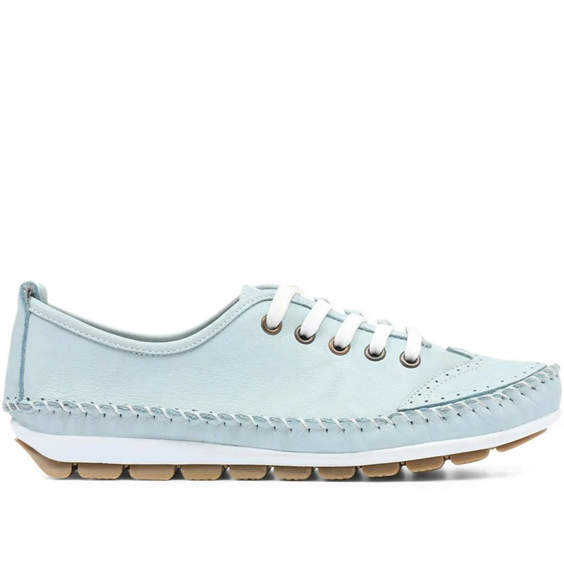 Leather Lace-Up Trainers - SIMIN31003 / 317 969 - Baby Blue