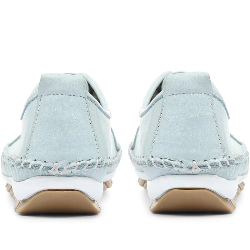 Leather Lace-Up Trainers - SIMIN31003 / 317 969 - Baby Blue