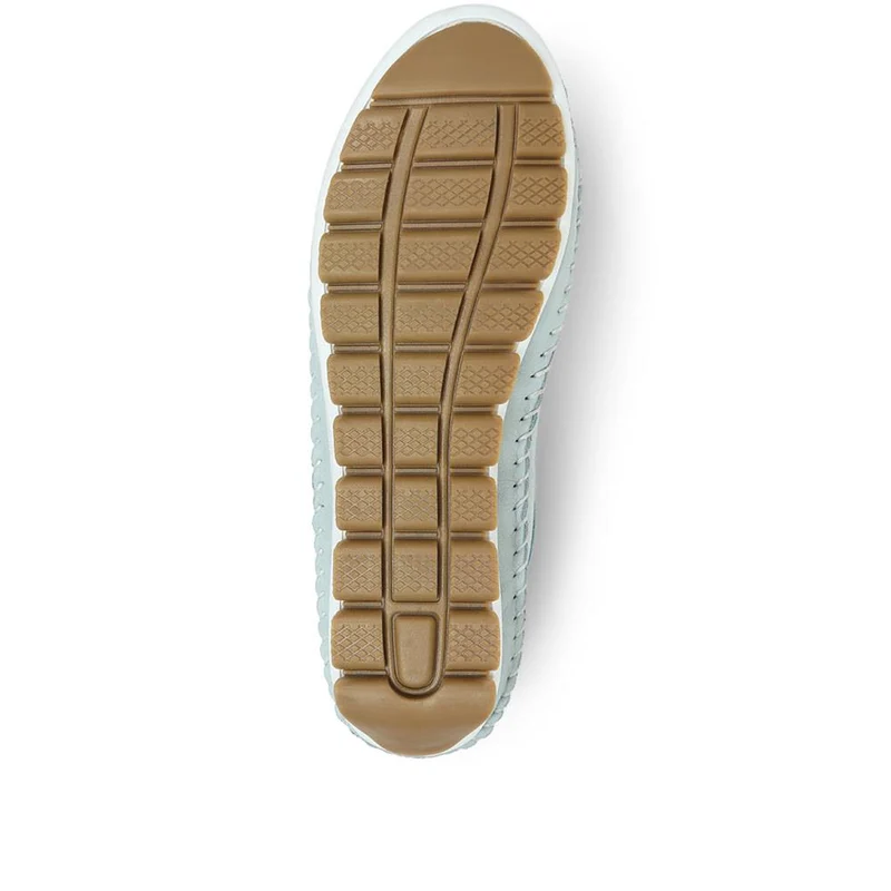 Leather Lace-Up Trainers - SIMIN31003 / 317 969 - Baby Blue