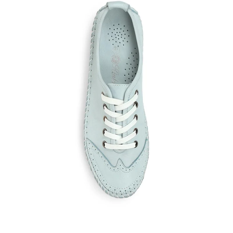 Leather Lace-Up Trainers - SIMIN31003 / 317 969 - Baby Blue