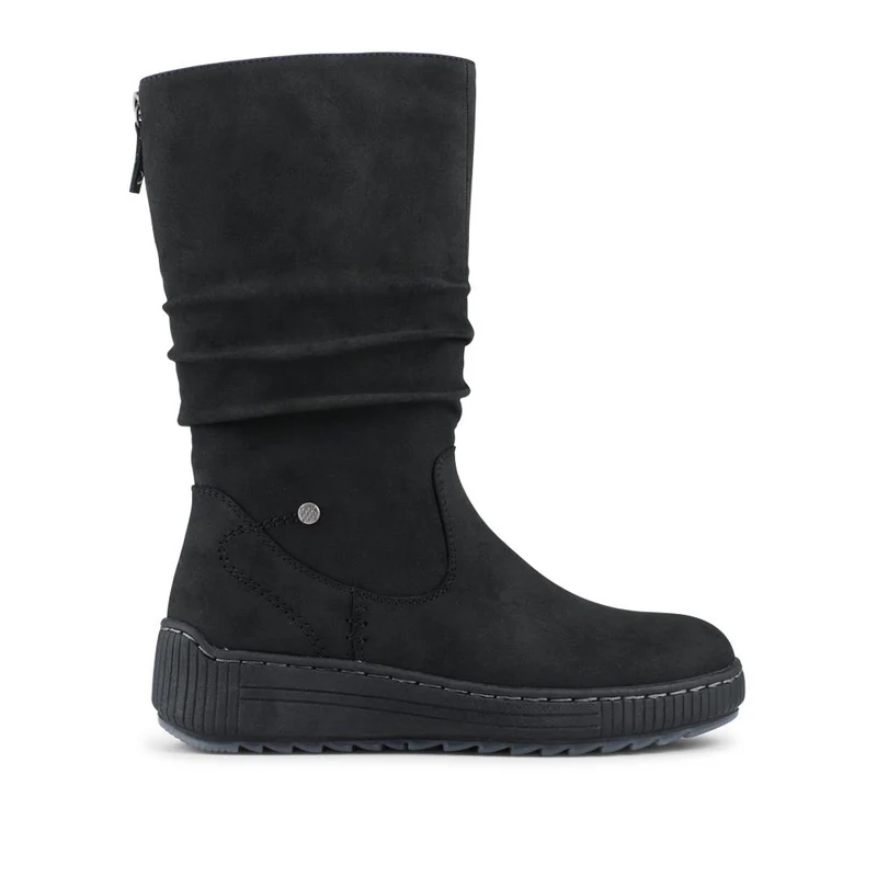 Mid Calf Wedged Slouch Boots - WOIL42052 / 328 495 - Black