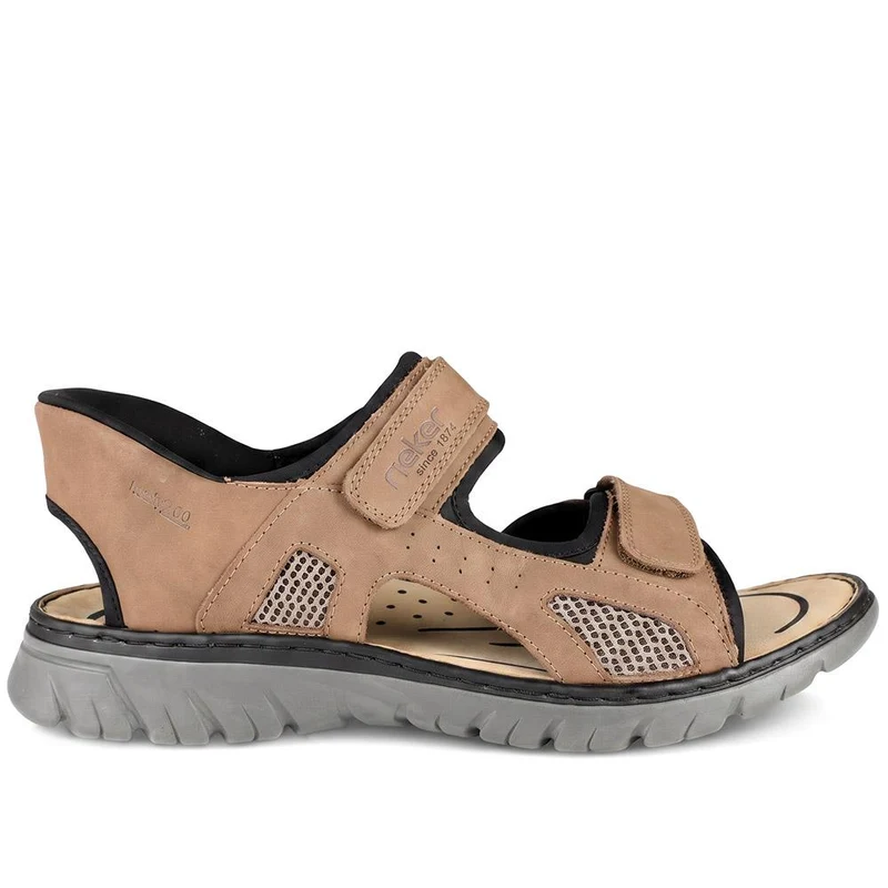 Rieker Leather Adjustable Walking Sandals - RKR43060 / 330 544 - Brown