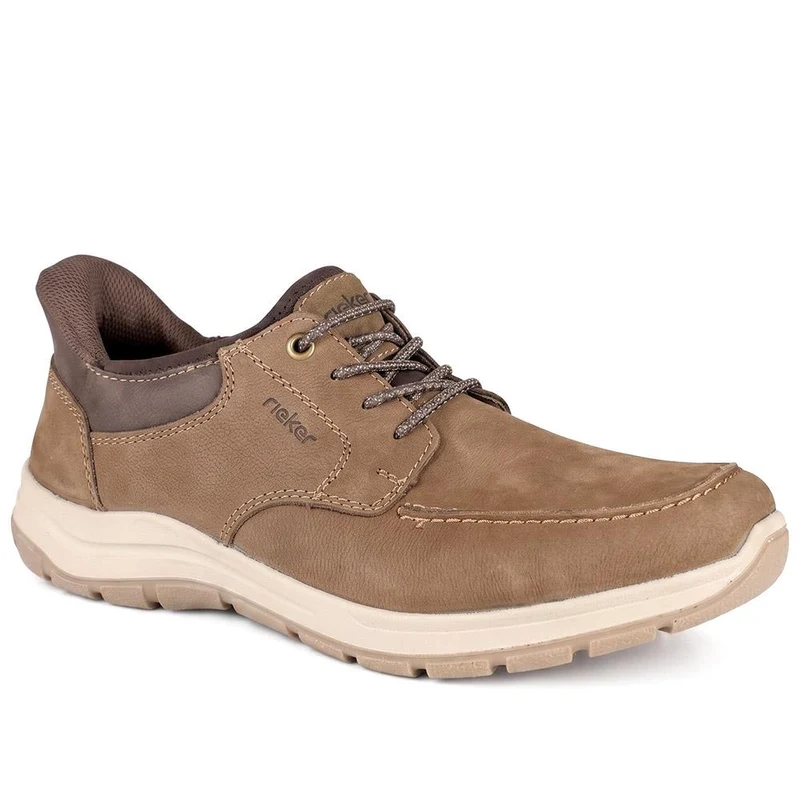 Rieker Leather Slip On Shoes W/ Bungee Laces - RKR43061 / 330 546 - Brown