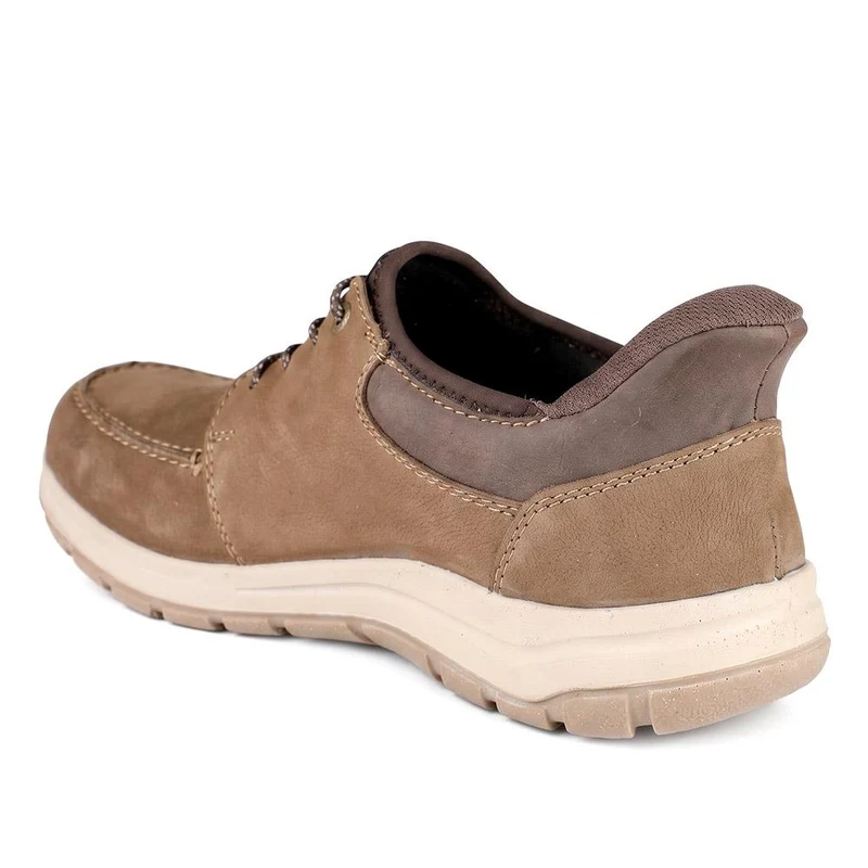 Rieker Leather Slip On Shoes W/ Bungee Laces - RKR43061 / 330 546 - Brown