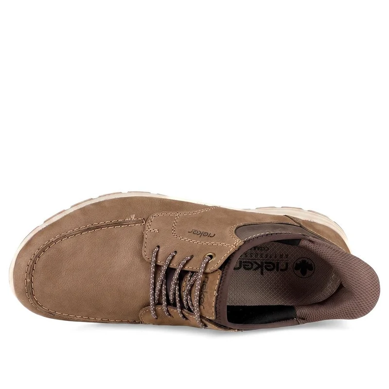 Rieker Leather Slip On Shoes W/ Bungee Laces - RKR43061 / 330 546 - Brown
