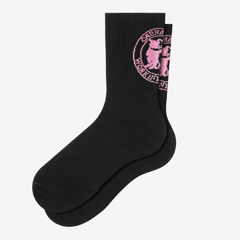 Carhartt WIP Damen HuggSocken mit Katzenmotiven | Schwarz