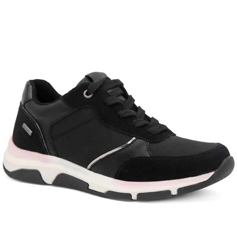Lightweight Water Resistant Lace Up Trainers - WBINS44037 / 329 870 - Black
