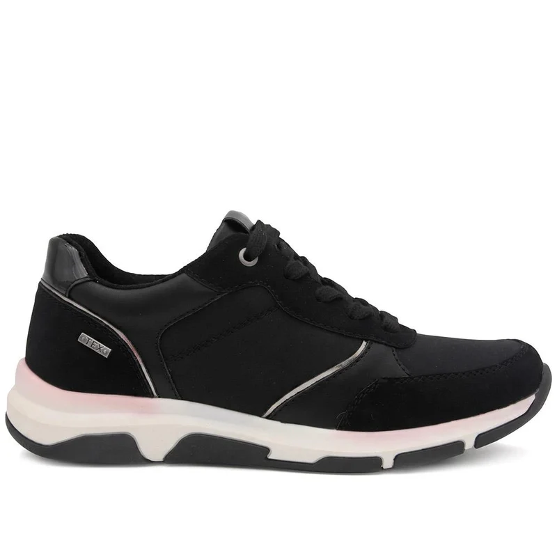 Lightweight Water Resistant Lace Up Trainers - WBINS44037 / 329 870 - Black