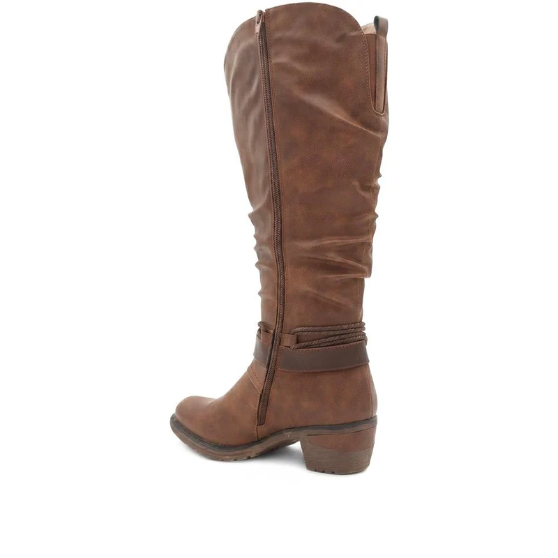 Warm Lined Extra Wide Calf Long Boots - WBINS44041 / 329 999 - Tan