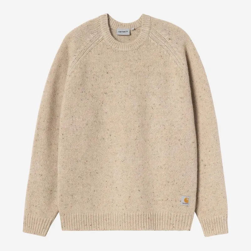 Carhartt WIP Herrenpullover im Anglistik-Stil | Gesprenkeltes Fleur de Sel