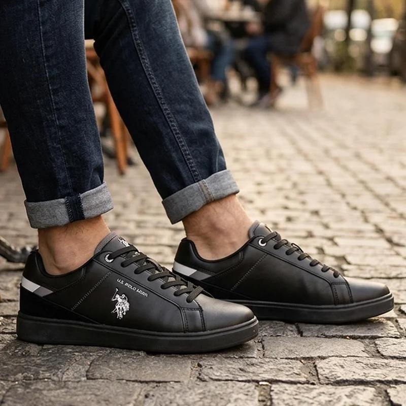 US POLO ASSN Rokko Lace Up Trainers - USPOL43001 / 330 390 - Black