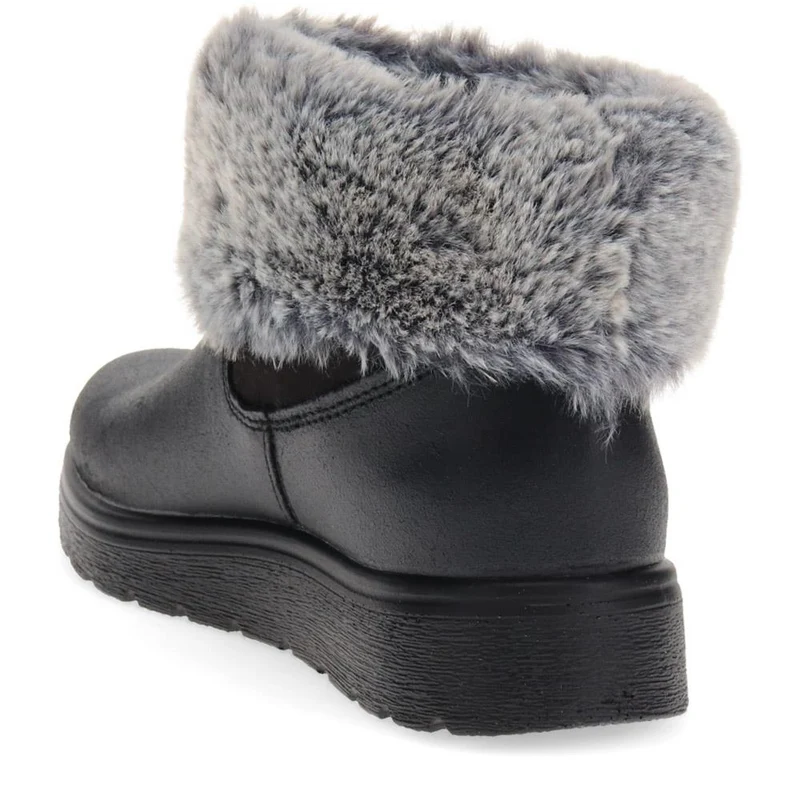 Fly Flot Faux Fur Ankle Boots - FLY40039 / 325 641 - Black