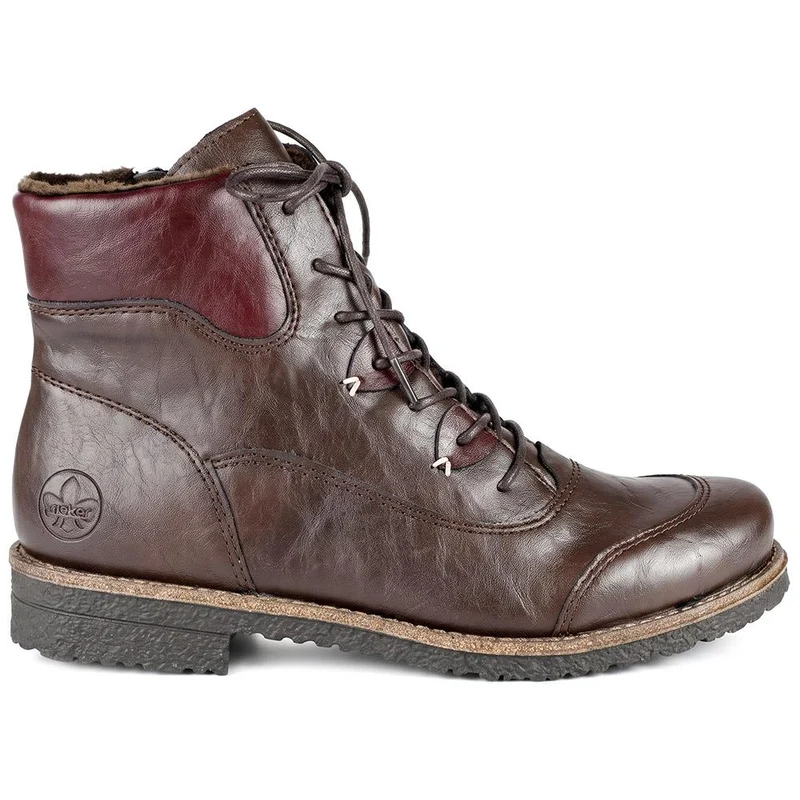 Rieker Cushioned Lace-Up Boots - RKR42530 / 327 694 - Brown Multi