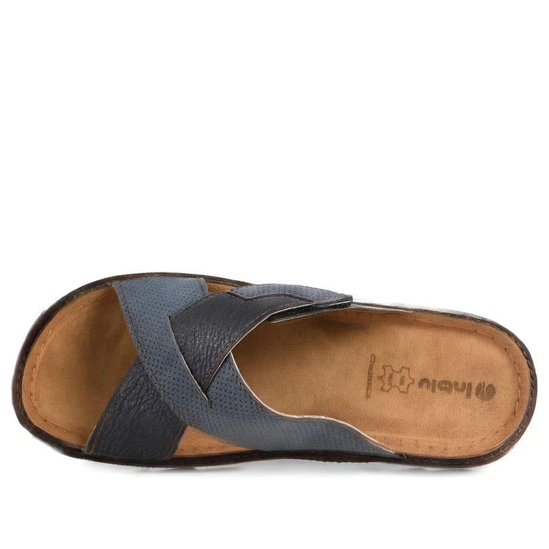 Inblu Cross Strap Slip On Mule Sandals - INB45011 / 330 793 - Blue