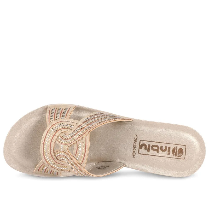 Inblu Embellished Strappy Mule Sandals - INB43066 / 330 716 - Beige