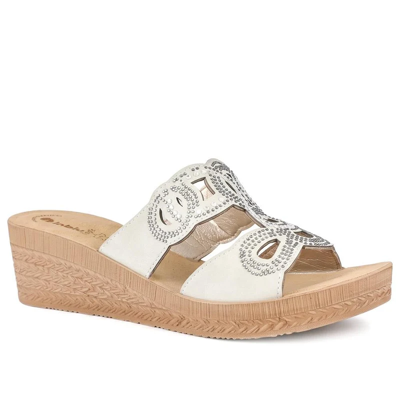 Inblu Embellished Wedge Heel Mule Sandals - INB43065 / 330 715