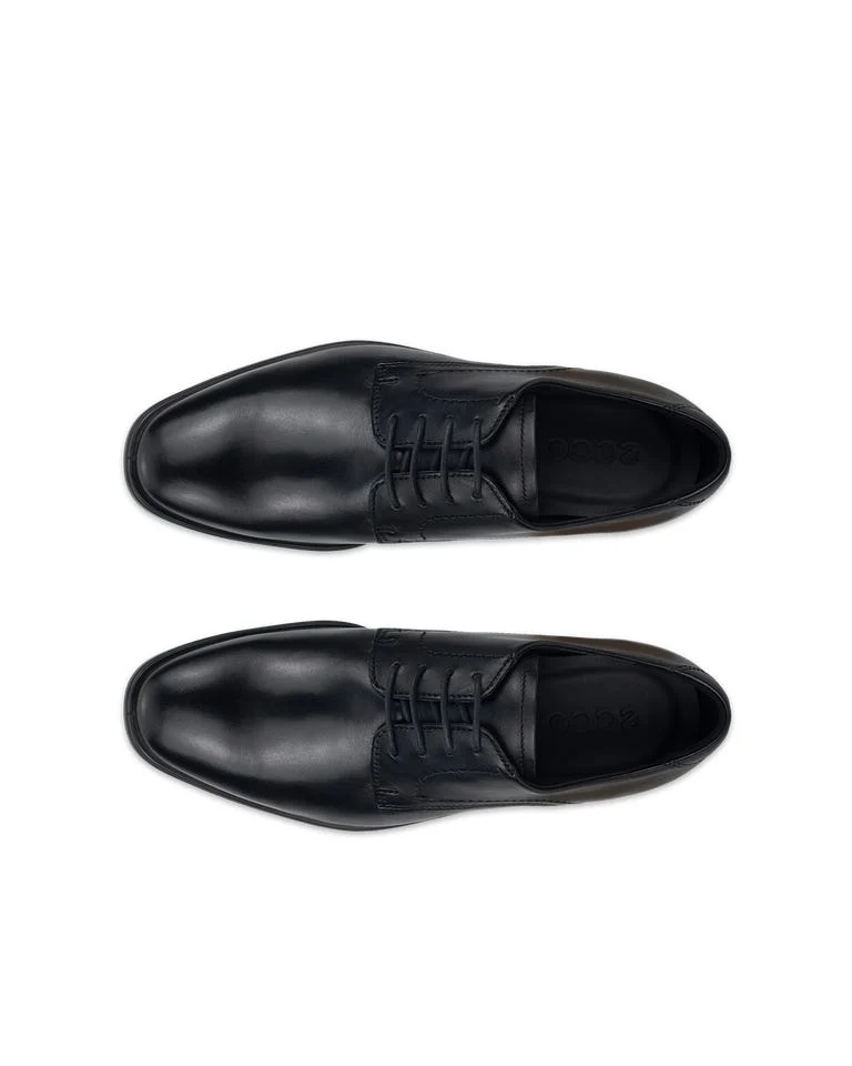 ECCO Herren Melbourne Derby-Schuh aus Leder | Schwarz