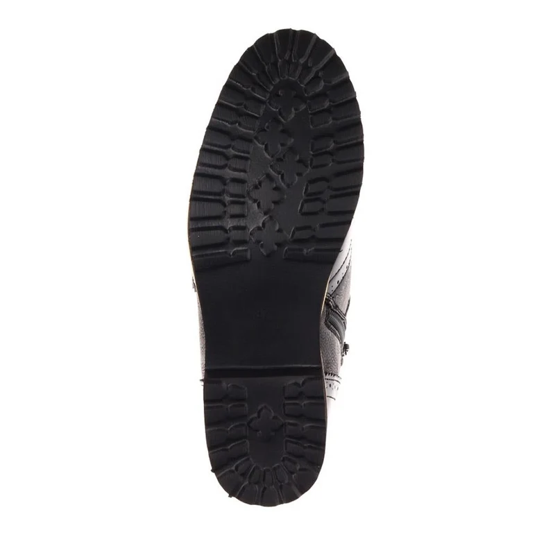 Wide-Fit Brogue Ankle Boots - WBINS40233 / 326 349 - Black