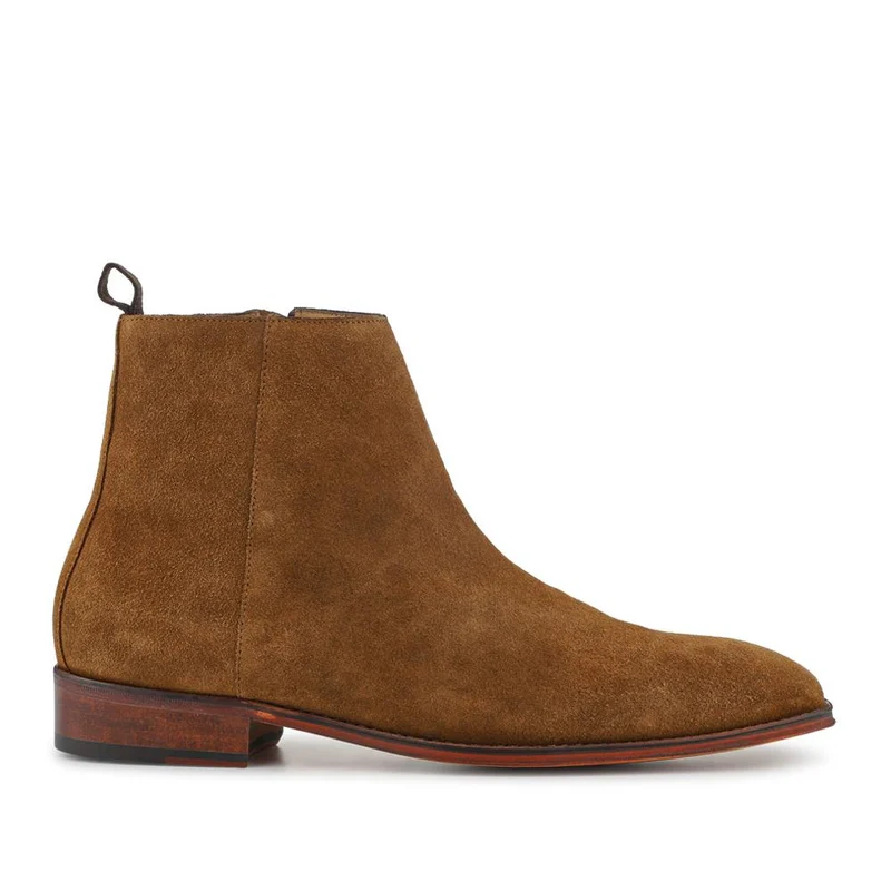 Flaxen Leather Ankle Boots - FLAXEN / 325 744 - Tan Suede