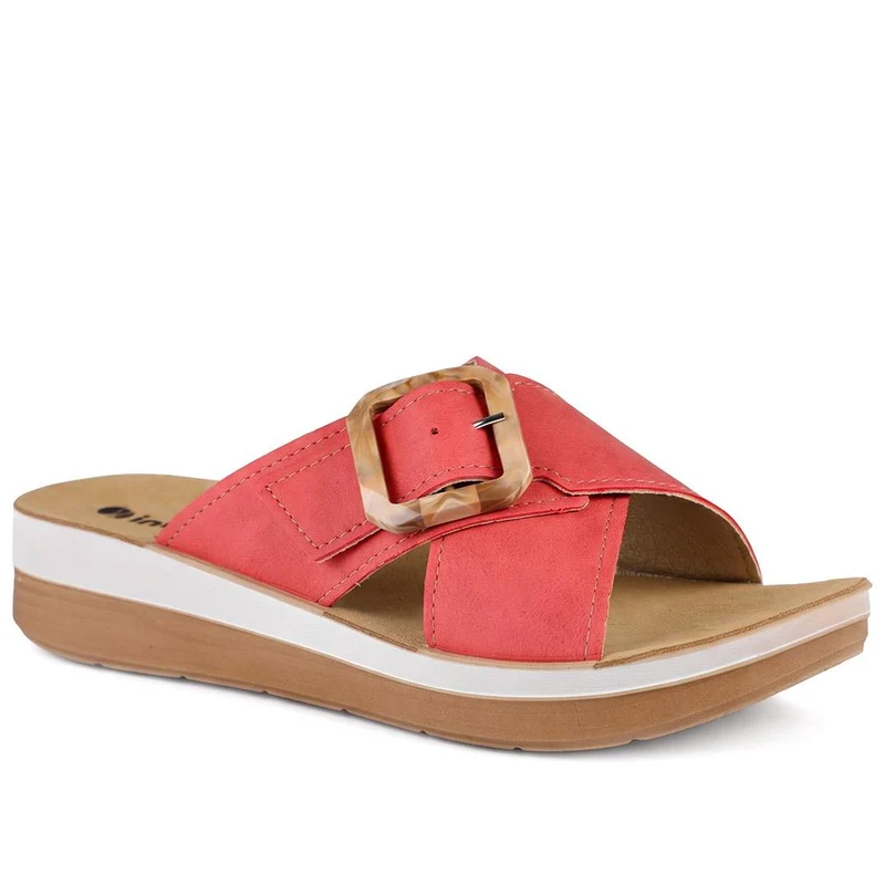 Inblu Wedge Heel Strappy Mule Sandals - INB43064 / 330 714