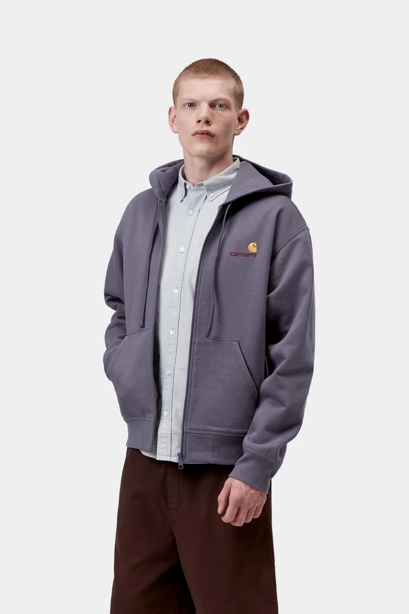 Carhartt WIP Herren mit Kapuze American Script Jacke | Schattiges Lila