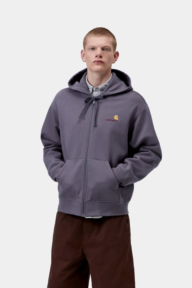 Carhartt WIP Herren mit Kapuze American Script Jacke | Schattiges Lila