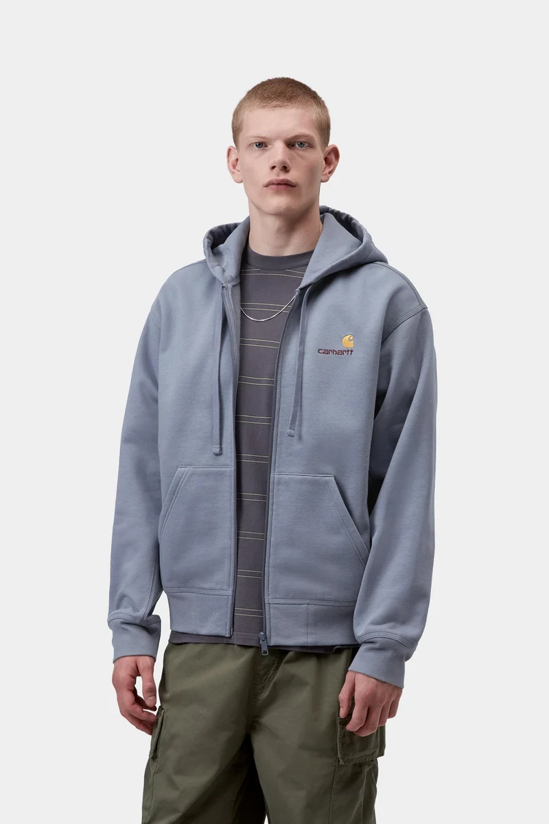Carhartt WIP Herren mit Kapuze American Script Jacke | Schattiges Blau