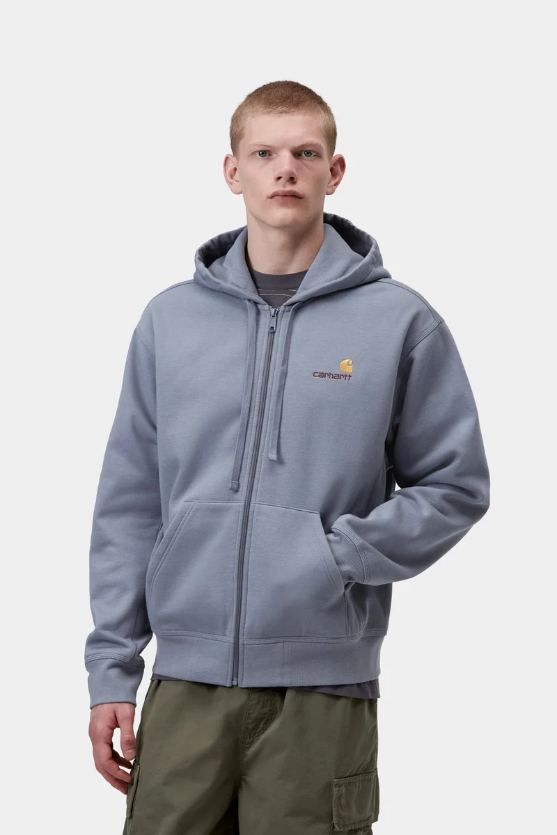 Carhartt WIP Herren mit Kapuze American Script Jacke | Schattiges Blau