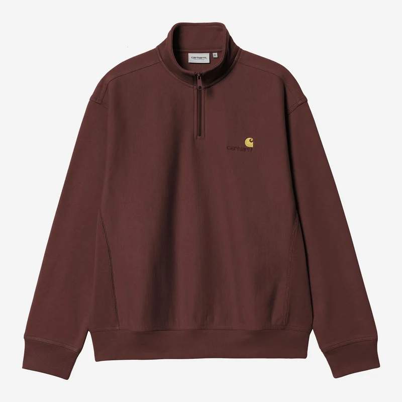 Carhartt WIP Herren Halb-Zip-Reißverschluss American Script Sweatshirt | Amarone
