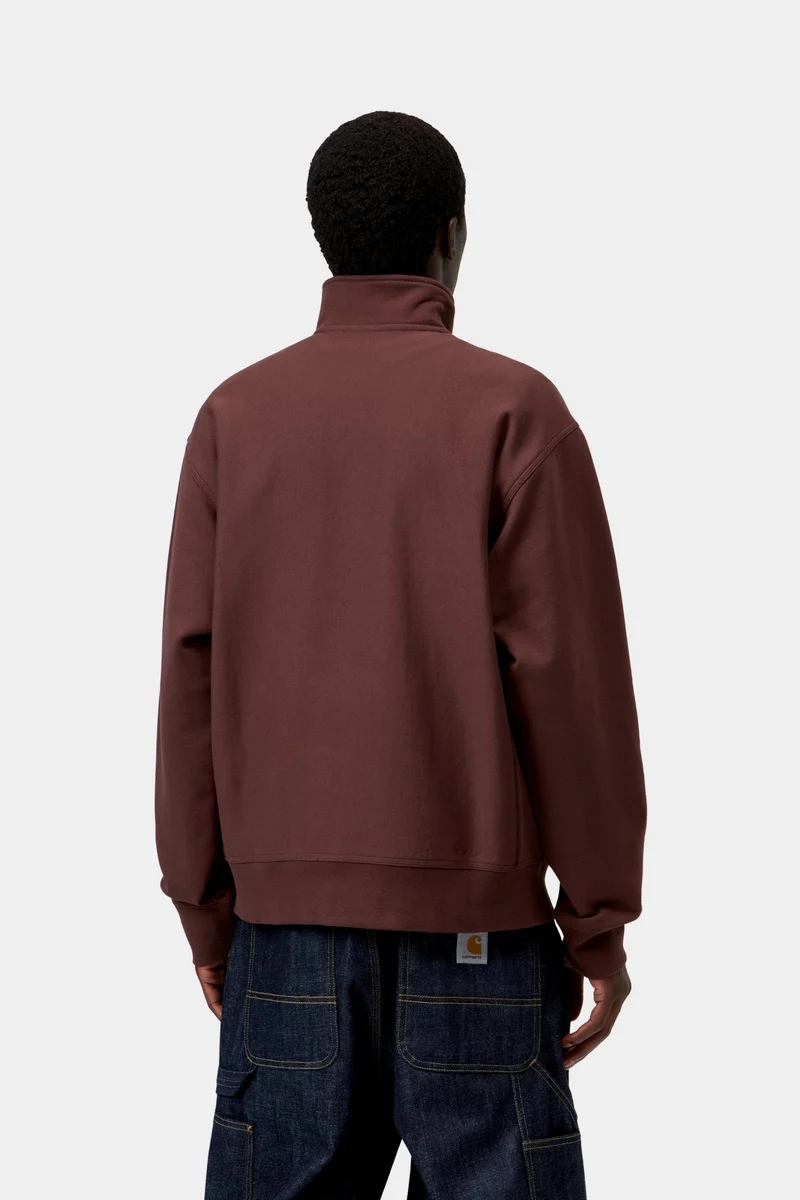 Carhartt WIP Herren Halb-Zip-Reißverschluss American Script Sweatshirt | Amarone