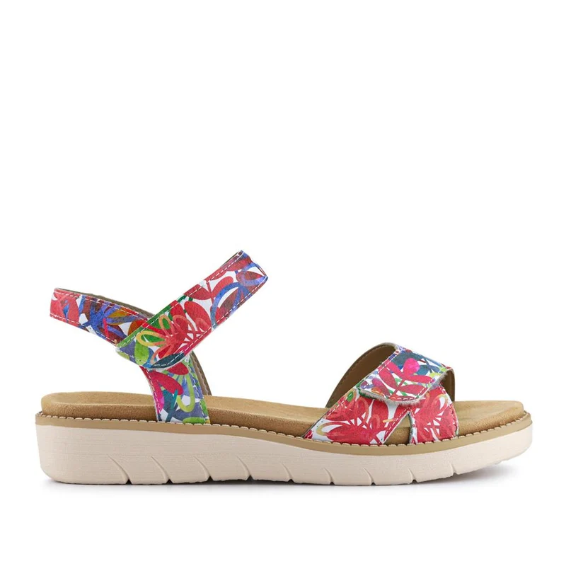 Casual Leather Touch-Fasten Sandals - DRS41507 / 327 086 - Multi