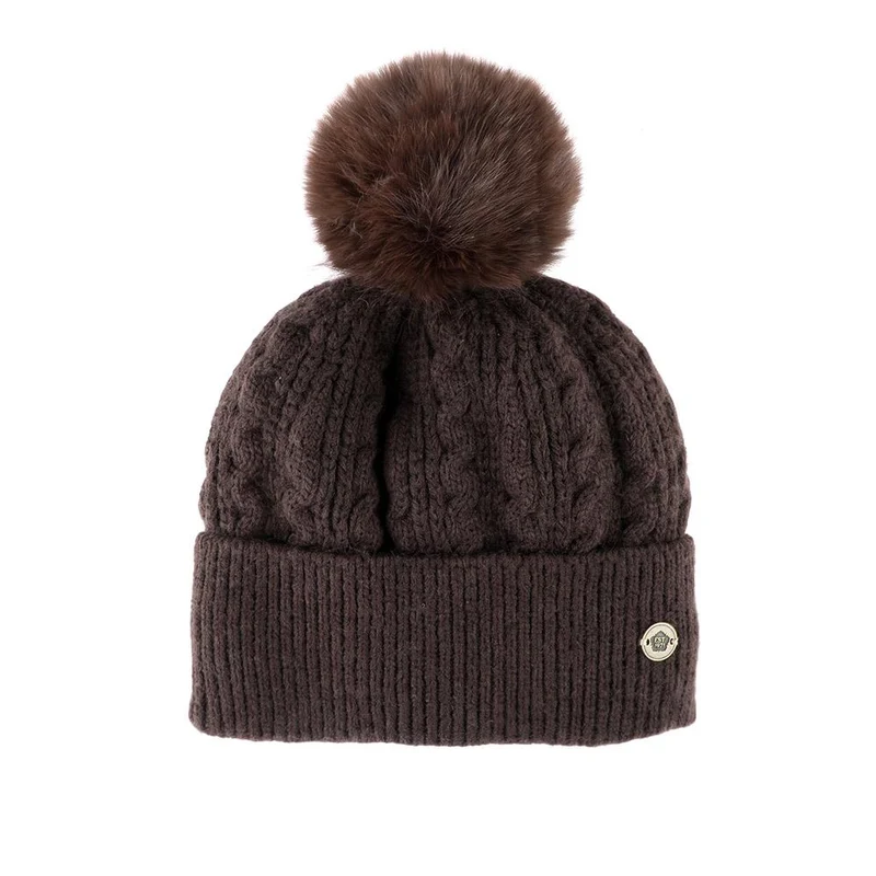 Knitted Stretch Fit Pom Beanie - YIWU44000 / 329 896 - Chocolate
