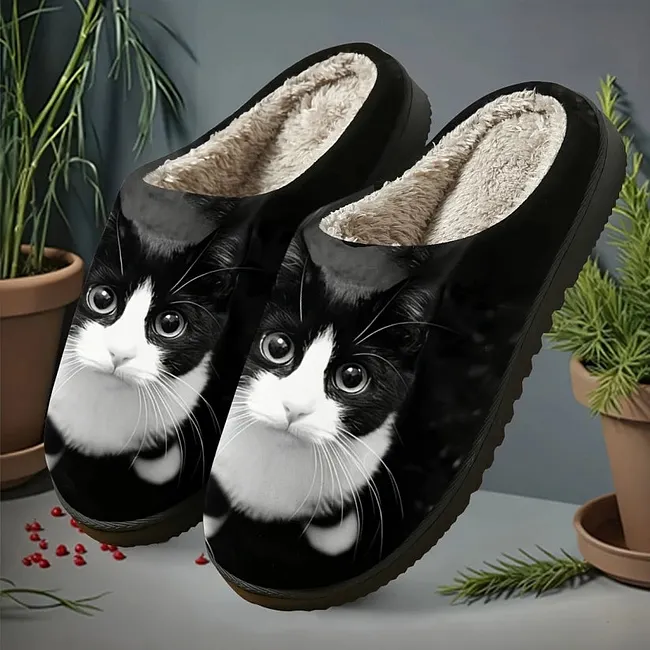 Miane – Elegante Hausschuhe Mit Katzenmuster
