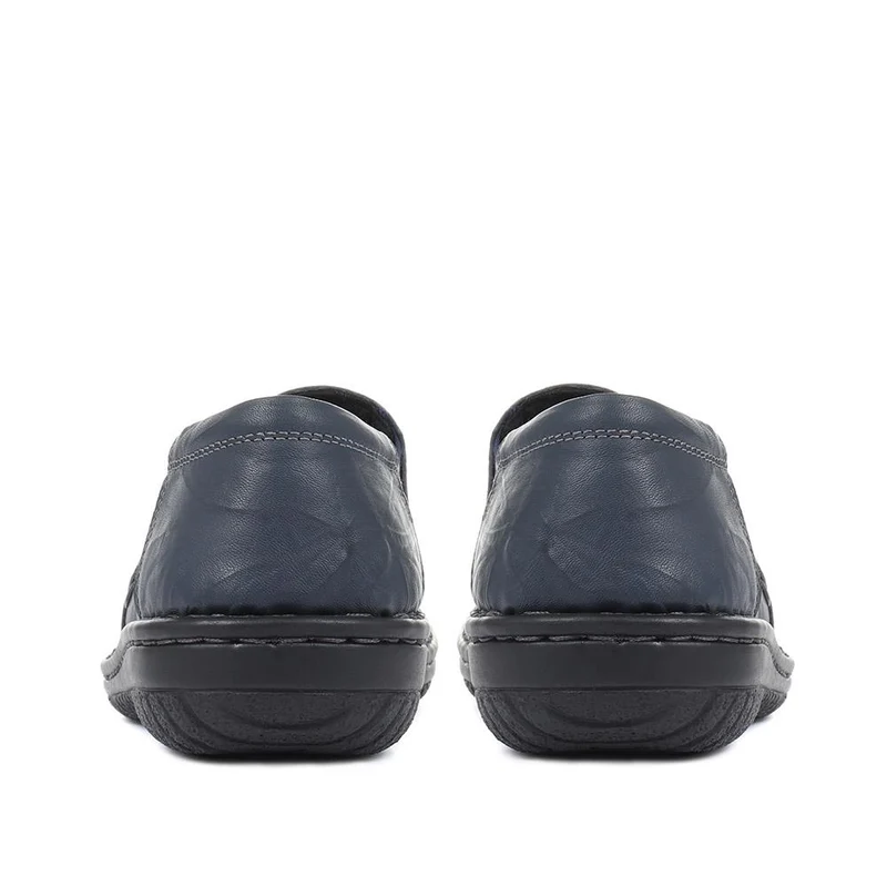 Leather Slip On Shoes - HAK32019 / 319 116 - Navy